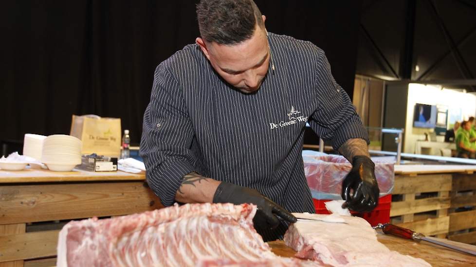 Bezoekers konden op het Foodplein zien uit welke delen een varken bestaat.