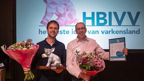 Ruud Pothoven (links) en Ben Bruurs wonnen het Beste idee van Varkensland 2019.