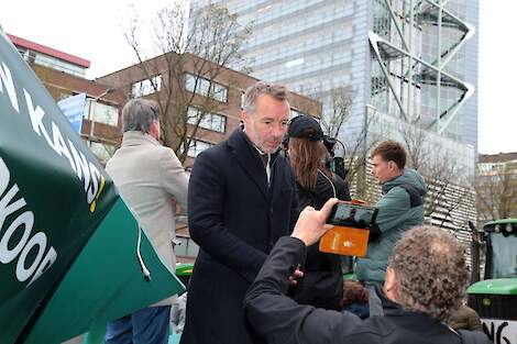 Tweede Kamerlid Wybren van Haga op een boerenprotest van Agractie.