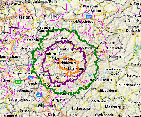 Het meest westelijke punt bevindt zich nu op 175 km afstand in vogelvlucht van de Nederlandse grens.