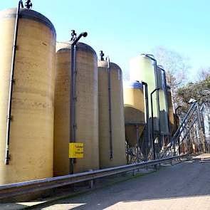 Andere benodigde hoogwaardige natte bijproducten zoals Okara (sojapulp, red.) en tarwezetmeel en de aanvullende voeders van Reudink komen uit silo’s. Deze silo’s staan bij de stal met plek voor 2.800 opfokbiggen.